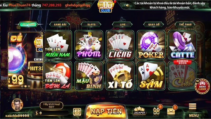 casino hitclub 3 Tận hưởng đa dạng game cược tại HitClub