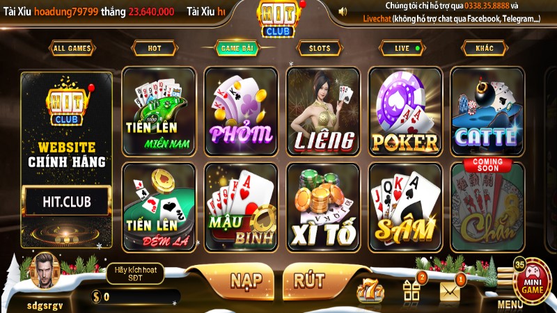 hitclub 6 Các sản phẩm game bài chất lượng, đa dạng