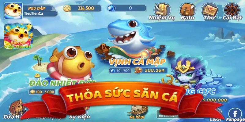 ban ca tieu tien ca truc tiep 2 Những bàn chơi cuốn hút trong game như đảo nhiệt đới, vịnh cá mập